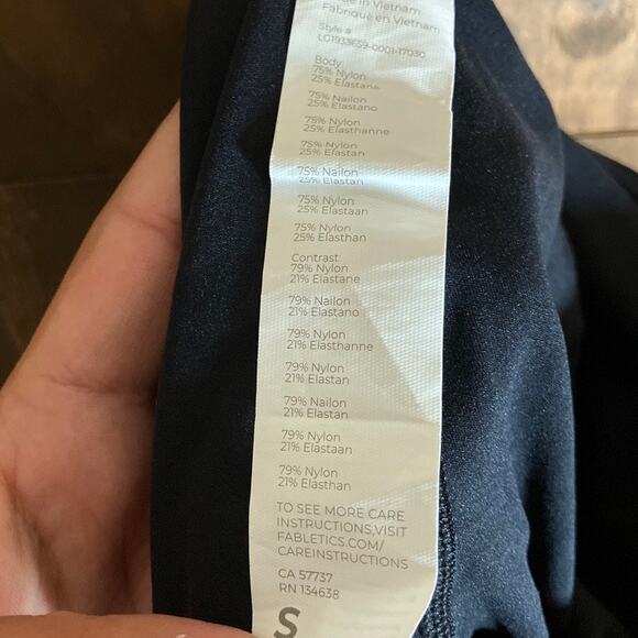 Fabletics Womens Pants Black Motion365 Sheer High Waisted Leggings Stretch Small - Picture 5 of 11